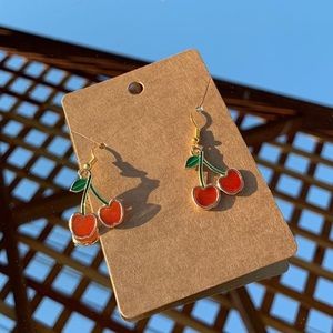 handmade cherry earrings! 🍒